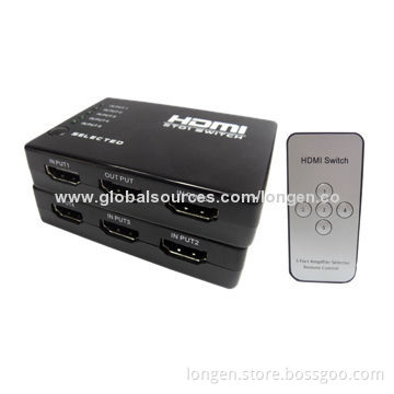 Plastic 5-in-1 HDMI switch, HDMI 1.4, 1,080P, 4Kx2KNew